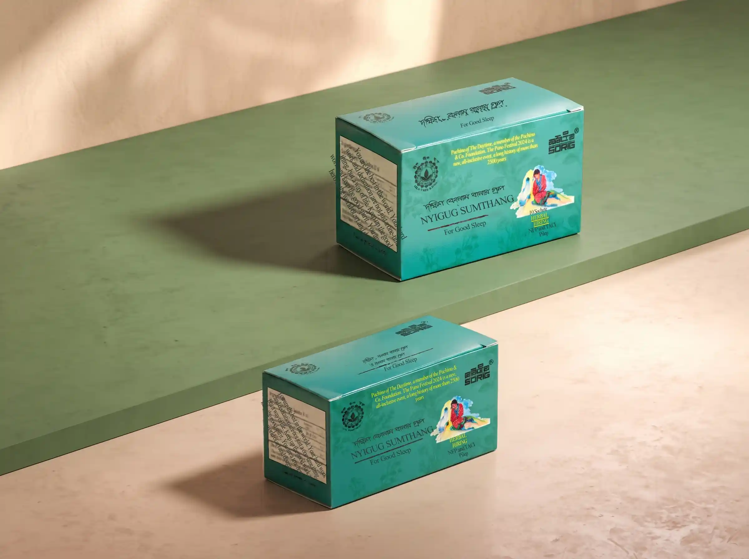 Men Tsee Khang Nyigus Sumthang traditional packaging